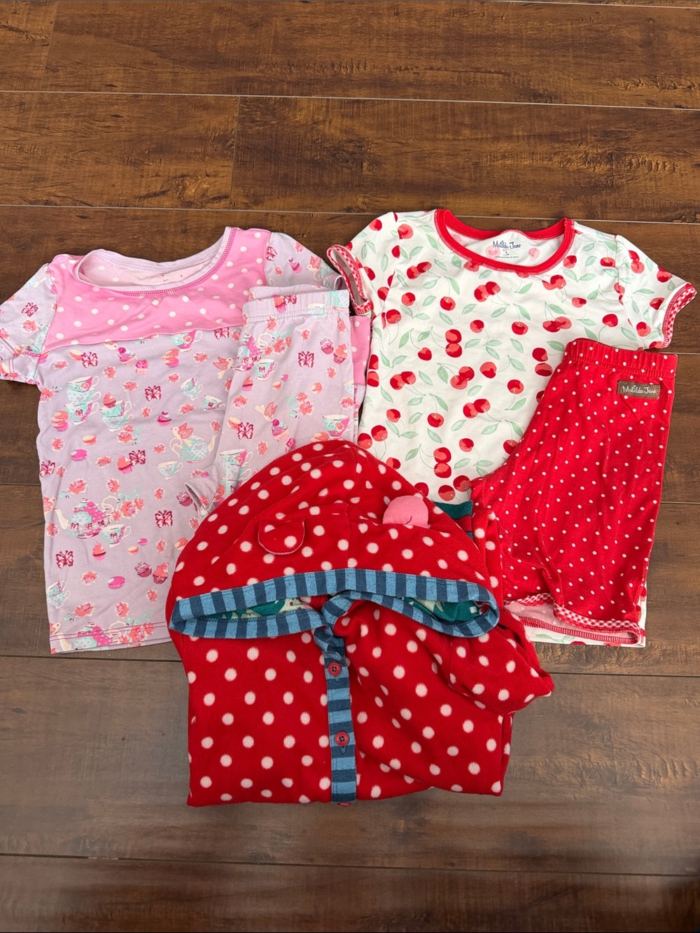 Matilda Jane Pink & Red Girls Pajama Set Bundle